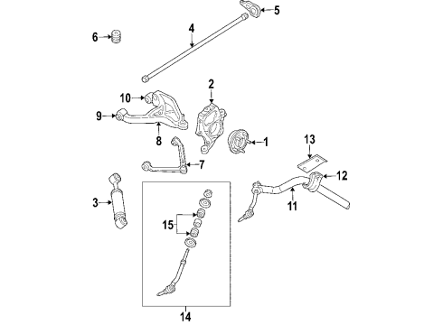 2008 Dodge Durango Front Suspension Components, Lower Control Arm, Upper Control Arm, Stabilizer Bar Link-STABILIZER Bar Diagram for 5135751AC