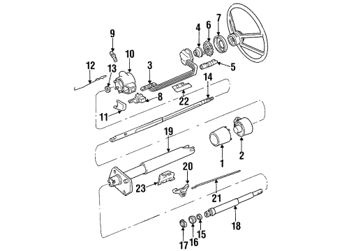 1988 GMC K1500 Ignition Lock Steering Column Shaft Diagram for 26000724