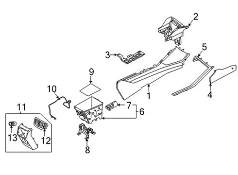 2022 Kia K5 Center Console Charger Assembly-Usb Diagram for 96125L2200