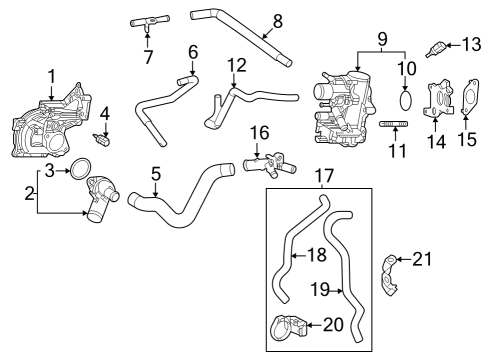 Hoses, Lines & Pipes INLET SUB-ASSY, WATE Diagram for 1603125050