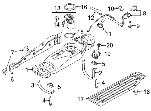 2015 Ford F-150 Senders Support Strap Diagram for GL3Z9054C