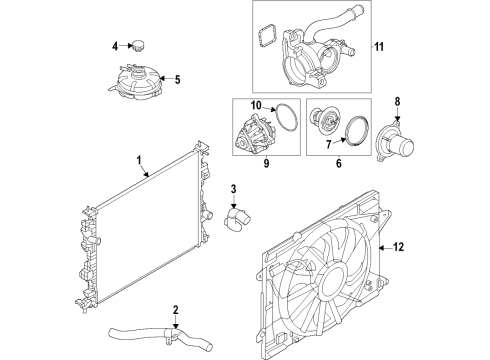 2021 Ford Bronco Sport Cooling System, Radiator, Water Pump, Cooling Fan MOTOR AND FAN ASY - ENGINE COO Diagram for LX6Z8C607D