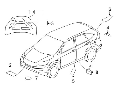2021 Honda CR-V Information Labels Label, Air Conditioner Diagram for 80050TLAA00