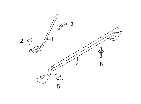 2008 Dodge Nitro Exterior Trim - Pillars, Rocker & Floor Molding-A-Pillar Diagram for 55079040AE