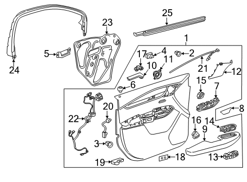 2017 Cadillac XT5 Lift Gate Release Switch Diagram for 84726596