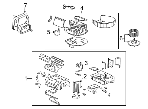 1997 Acura Integra Heater Core & Control Valve Heater Unit Diagram for 79100ST7A01