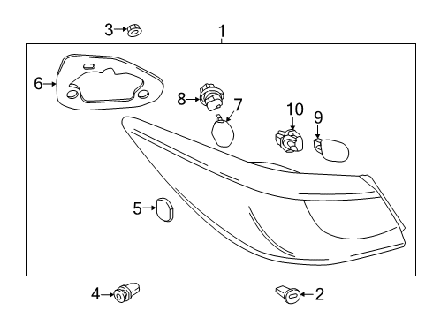 2020 Toyota Yaris Bulbs Stop Lamp Bulb Socket Diagram for 90118WB737