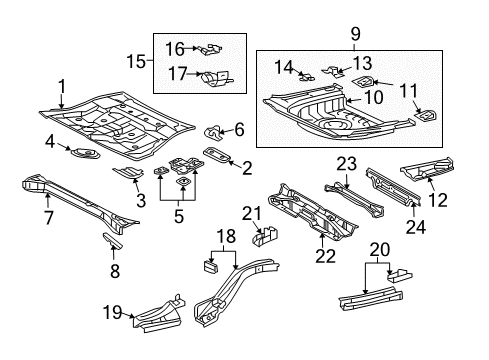 2010 Toyota Avalon Rear Body - Floor & Rails Seat Crossmember Diagram for 5821206012
