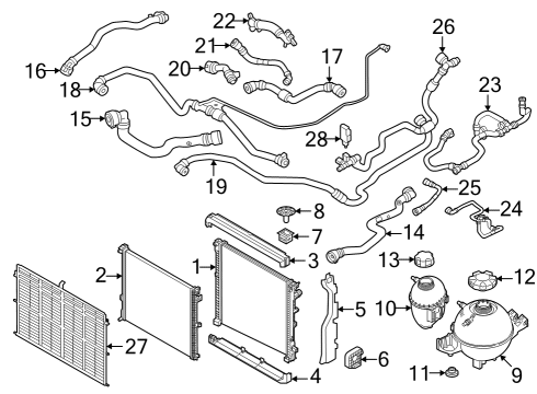 Radiator & Components Fastening Elements Diagram for 17118482944