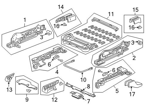2007 Honda Accord Tracks & Components Cap, Slide Adjuster End (Upper) Diagram for 81272S5AJ01