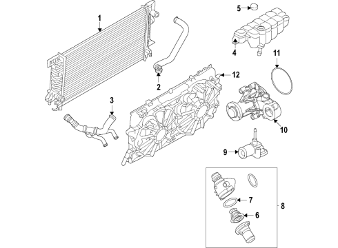 2021 Ford F-150 Cooling System, Radiator, Water Pump, Cooling Fan PUMP ASY Diagram for ML3Z18D473K
