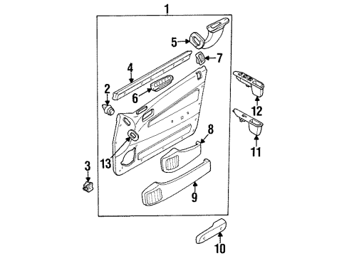 1997 Kia Sephia Front Door Rest-Arm, FLH Diagram for 0K2406939170