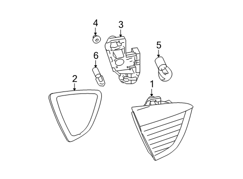 2006 BMW 330i Bulbs Rear Light In Trunk Lid, Right Diagram for 63216937460