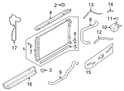 Radiator & Components Tank Assy-Radiator Reservoir Diagram for 217106RC0A