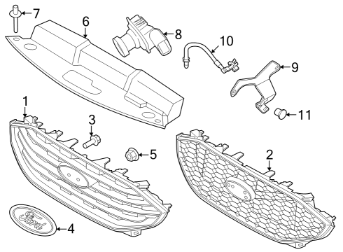 2021 Ford Edge Parking Aid Emblem Diagram for JT4Z8213A