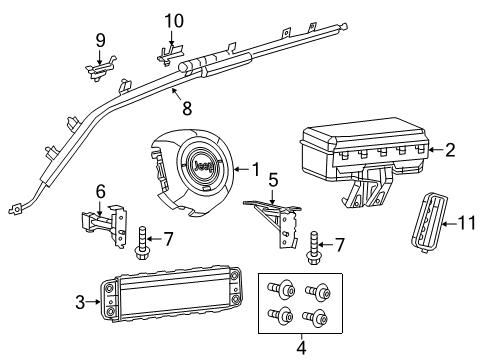2021 Jeep Renegade Air Bag Components Front Seat Air Bag Diagram for 68265342AA