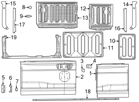 Tail Gate Cover-TAILGATE Diagram for 68398186AA