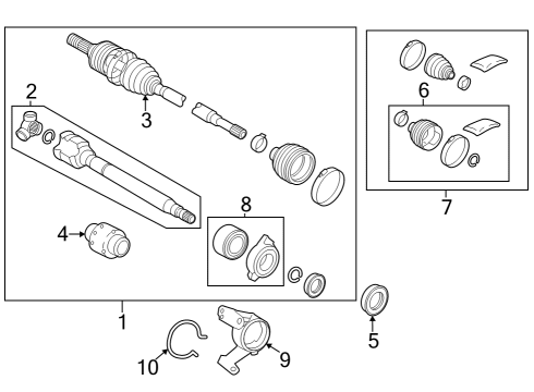 Drive Axles - Front BRACKET, DRIVE SHAFT Diagram for 4345706090