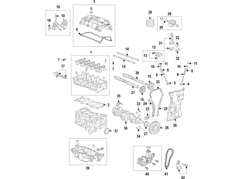 2021 Acura TLX Engine Parts, Mounts, Cylinder Head & Valves, Camshaft & Timing, Variable Valve Timing, Oil Pan, Oil Pump, Balance Shafts, Crankshaft & Bearings, Pistons, Rings & Bearings Bolt, Flange (6X20) Diagram for 957010602008