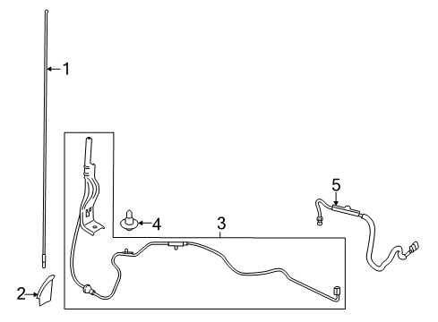 2018 Ford F-150 Antenna & Radio Antenna Cable Diagram for GL3Z19A397C