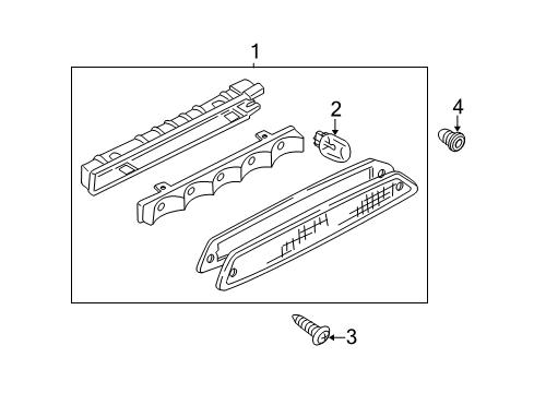 2012 Ford Escape Bulbs High Mount Lamp Diagram for 8L2Z13A613A