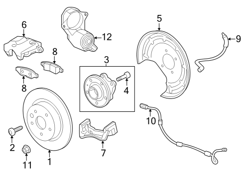 2020 Chevrolet Equinox Brake Components Front Pads Diagram for 84121520