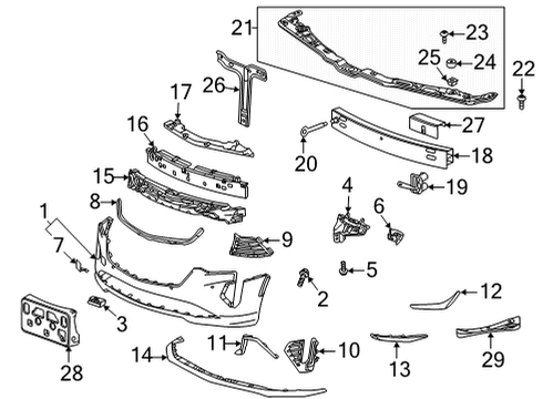 Bumper & Components - Front Cover Diagram for 84957792