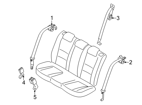 2019 Hyundai Elantra GT Seat Belt Buckle Assembly-Front Seat Belt, LH Diagram for 88830G3000TRY