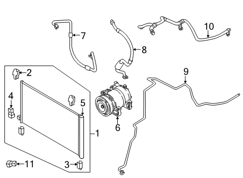 2020 Nissan Rogue A/C Condenser, Compressor & Lines Pipe Assembly-Front Cooler, High Diagram for 924404CA0A