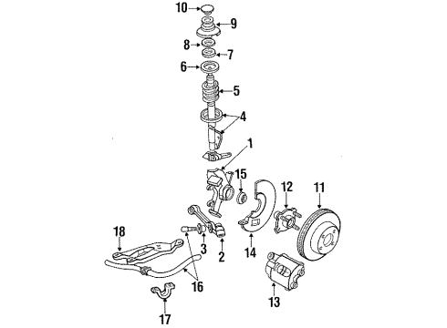 1993 Ford Tempo Front Brakes Stabilizer Bar Retainer Diagram for F23Z5486A