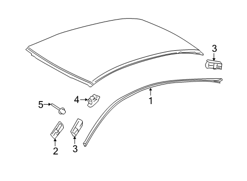 2008 Lexus GS350 Exterior Trim - Roof Moulding, Roof Drip Side Finish, Center RH Diagram for 7555530110A2