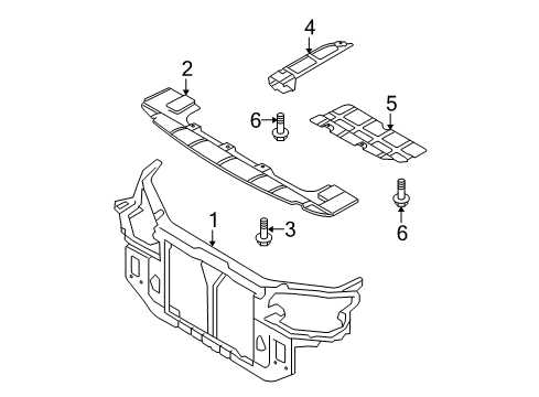 2012 Hyundai Elantra Radiator Support Cover Assembly-Engine Under Front Diagram for 291102L200