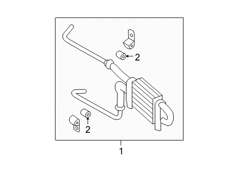 2009 Hyundai Santa Fe Power Steering Oil Cooler Tube Assembly-Oil Cooler Diagram for 575400W300