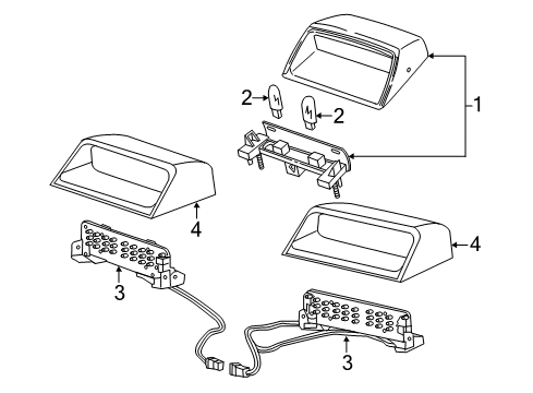 2007 Ford Crown Victoria Bulbs High Mount Lamp Diagram for 6W7Z13A613AAC
