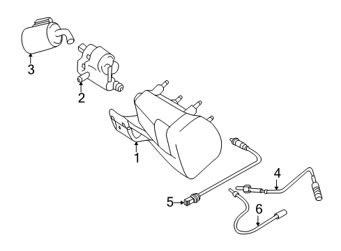 2000 BMW Z8 Emission Components Leak Diagnosis Pump Diagram for 16136756440
