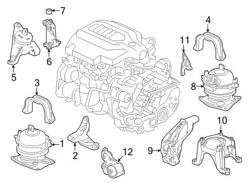 Engine & Trans Mounting BOLT, FLANGE (10X30) Diagram for 90165TRTA00