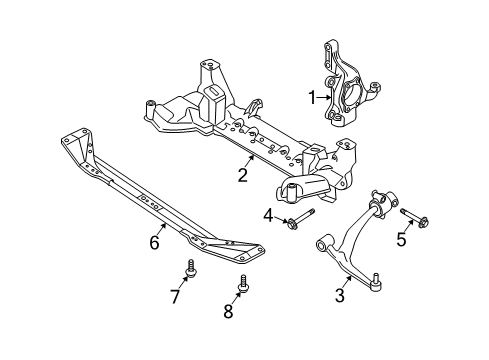 2008 Infiniti FX35 Front Suspension Components, Lower Control Arm, Stabilizer Bar Bolt Diagram for 54550CG00B