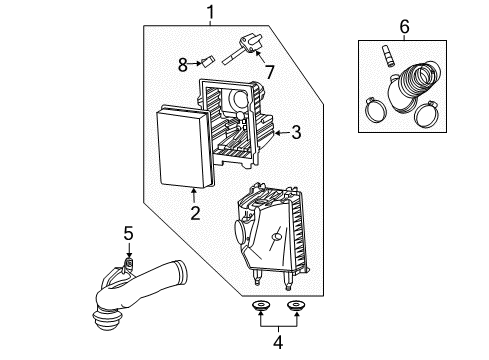 2008 Ford Escape Filters Air Cleaner Assembly Diagram for 5L8Z9600AA