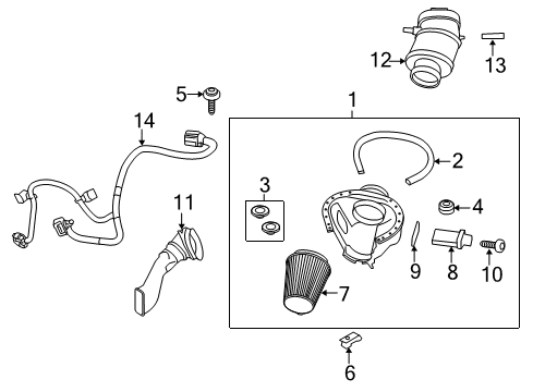 2013 Ford Mustang Powertrain Control Air Tube Diagram for AR3Z9B659B