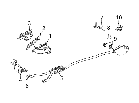 2006 Cadillac CTS Exhaust Manifold Converter Diagram for 12622975