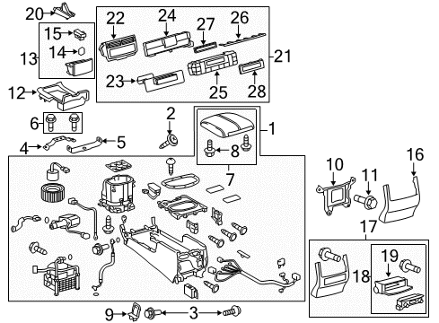 2008 Lexus LX570 A/C & Heater Control Units Box Sub-Assembly, Console Diagram for 5880360280