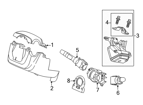 2015 Acura ILX Switches Cover Assembly, Column (Lower) (Premium Black) Diagram for 77360TX4A01ZA
