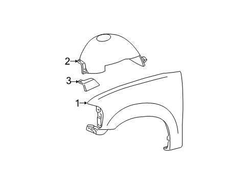 2005 Ford F-150 Fender & Components Fender Liner Diagram for 8L3Z16103A