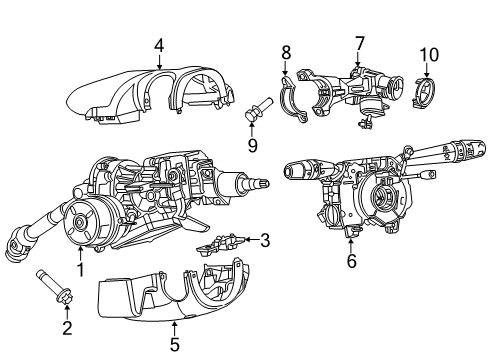 2017 Fiat 500L Steering Column & Wheel, Steering Gear & Linkage Bracket-Ignition Switch Diagram for 68201732AA