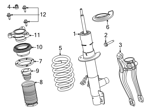 2022 Lincoln Aviator Struts & Components - Front Strut Lower Bolt Diagram for W720491S439