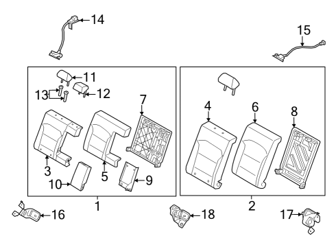 Rear Seat Components ARMREST ASSY-RR SEAT BACK Diagram for 89900AA070NL8