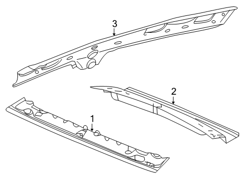2012 Acura ZDX Roof & Components Rail Complete, Frroof Diagram for 62120SZNA00ZZ