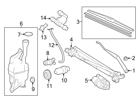 2012 Toyota Camry Wiper & Washer Components Valve, Washer Diagram for 8532108010