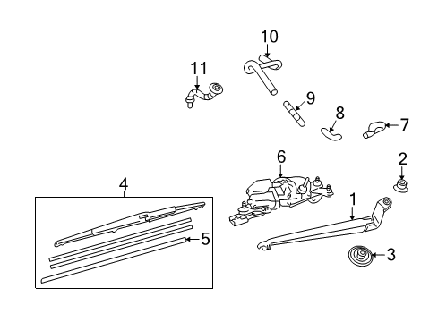 2010 Lexus RX350 Wiper & Washer Components Grommet, Rear Wiper Motor Diagram for 851430E010