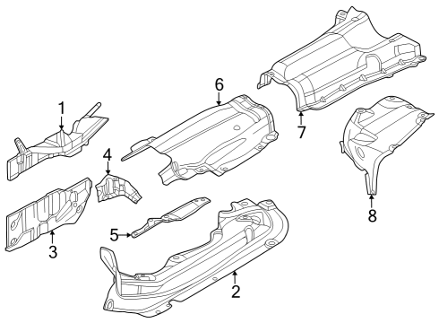 2014 BMW 640i xDrive Gran Coupe Heat Shields Fuel Tank Heat Insulation Diagram for 51487227524